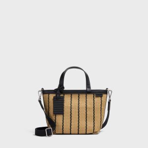 Mini Riviera Straw Tote in Black Seagrass