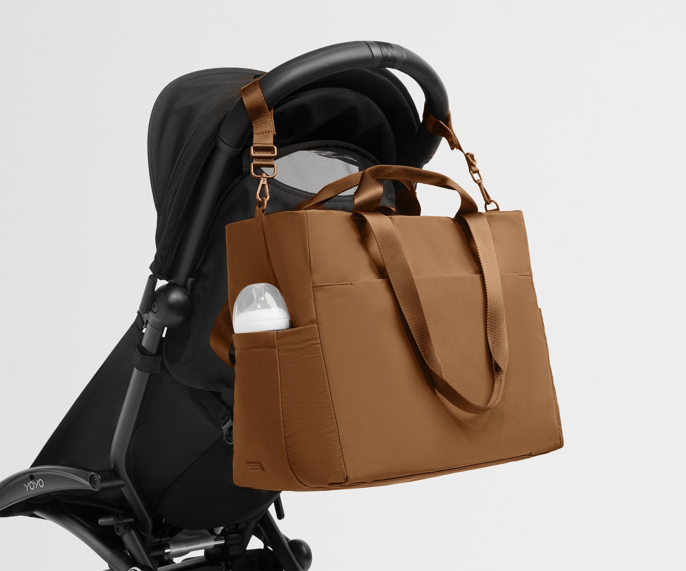 Featherlight Diaper Tote in Amaro Brown - Image 6