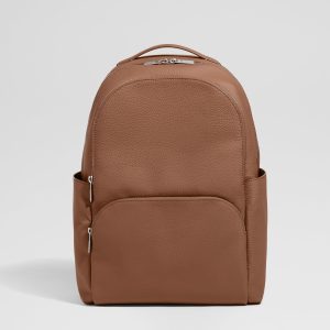 Leather Backpack in Saddle Brown